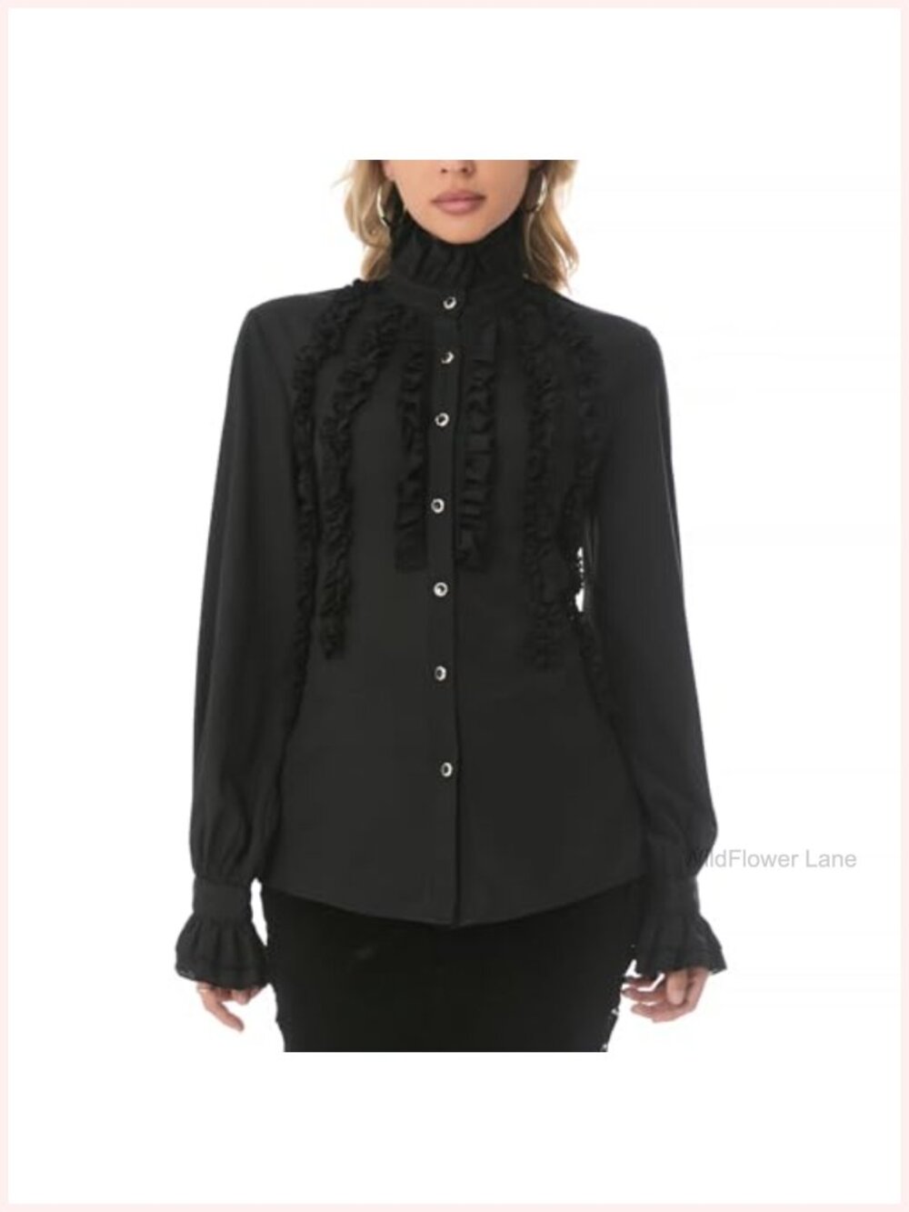 Victorian Gothic Vintage Pirate Blouse Renaissance Ruffled Shirt